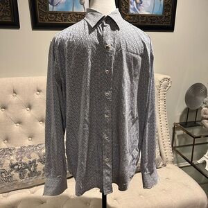 Robert Graham Navy Geometric Button Down Shirt